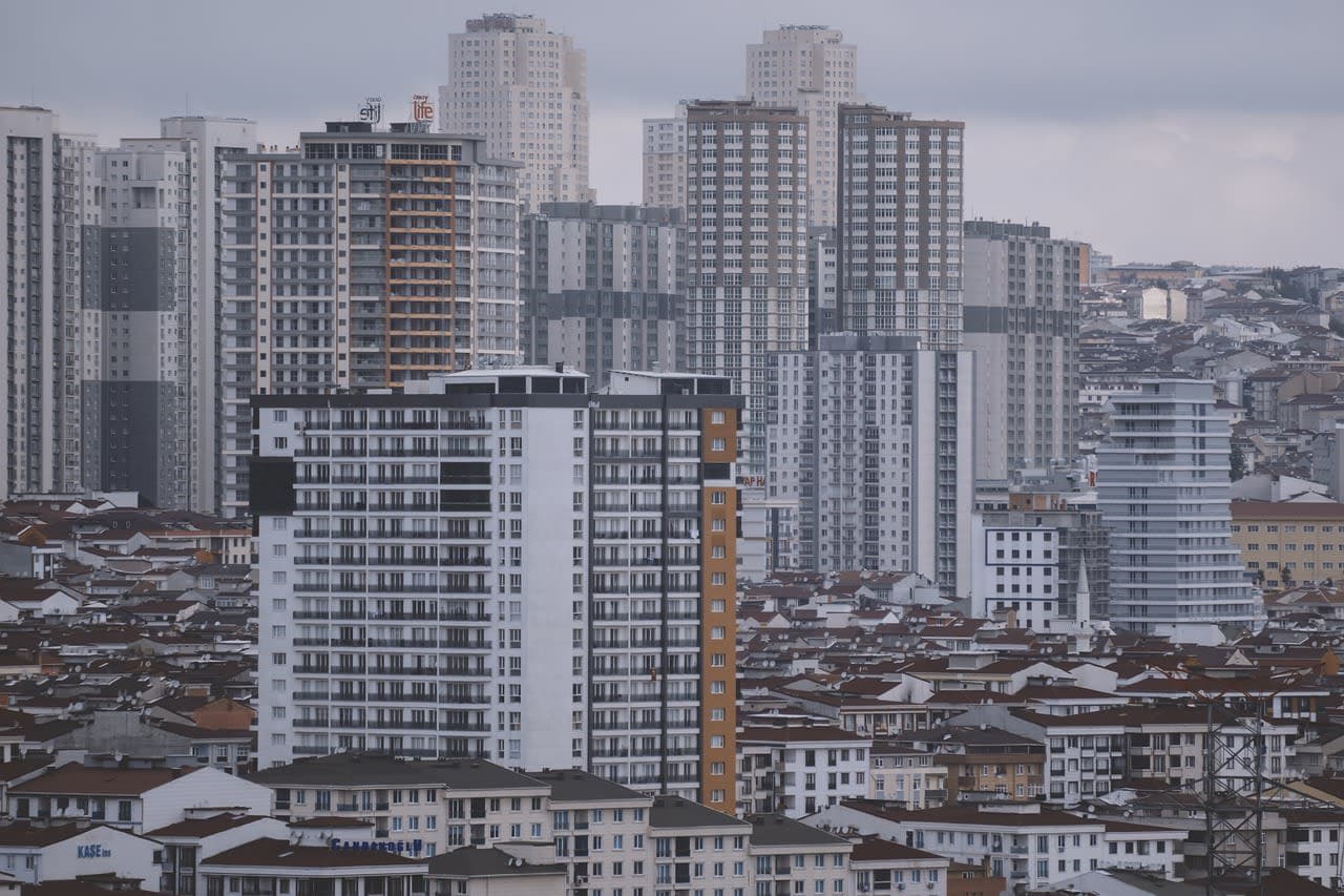 Apartment blocks packed across an Istanbul hillside