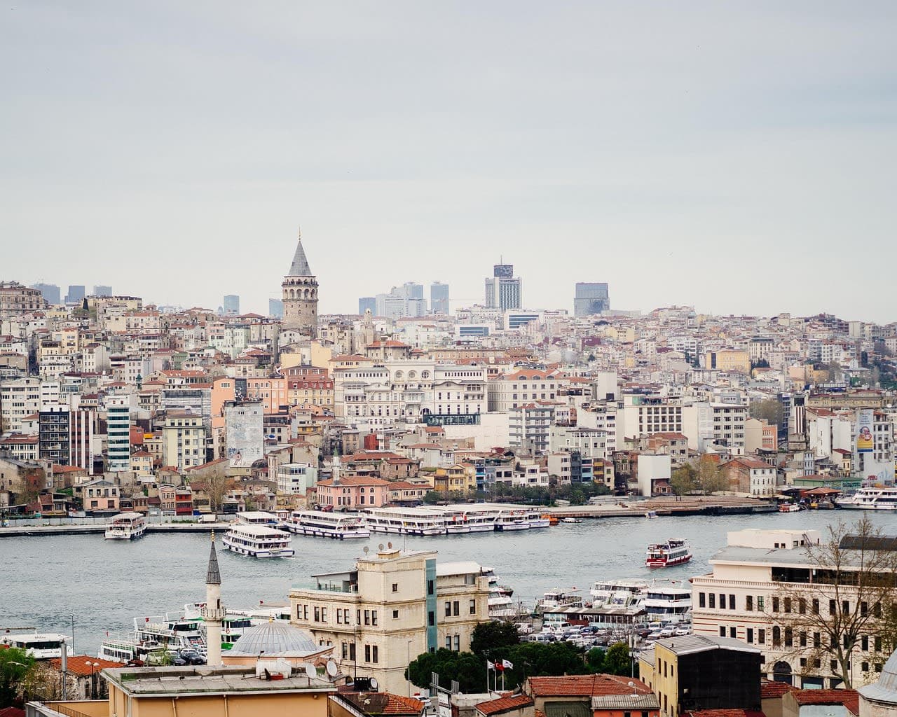 Galata Tower and the Istanbul skyline across the Golden Horn